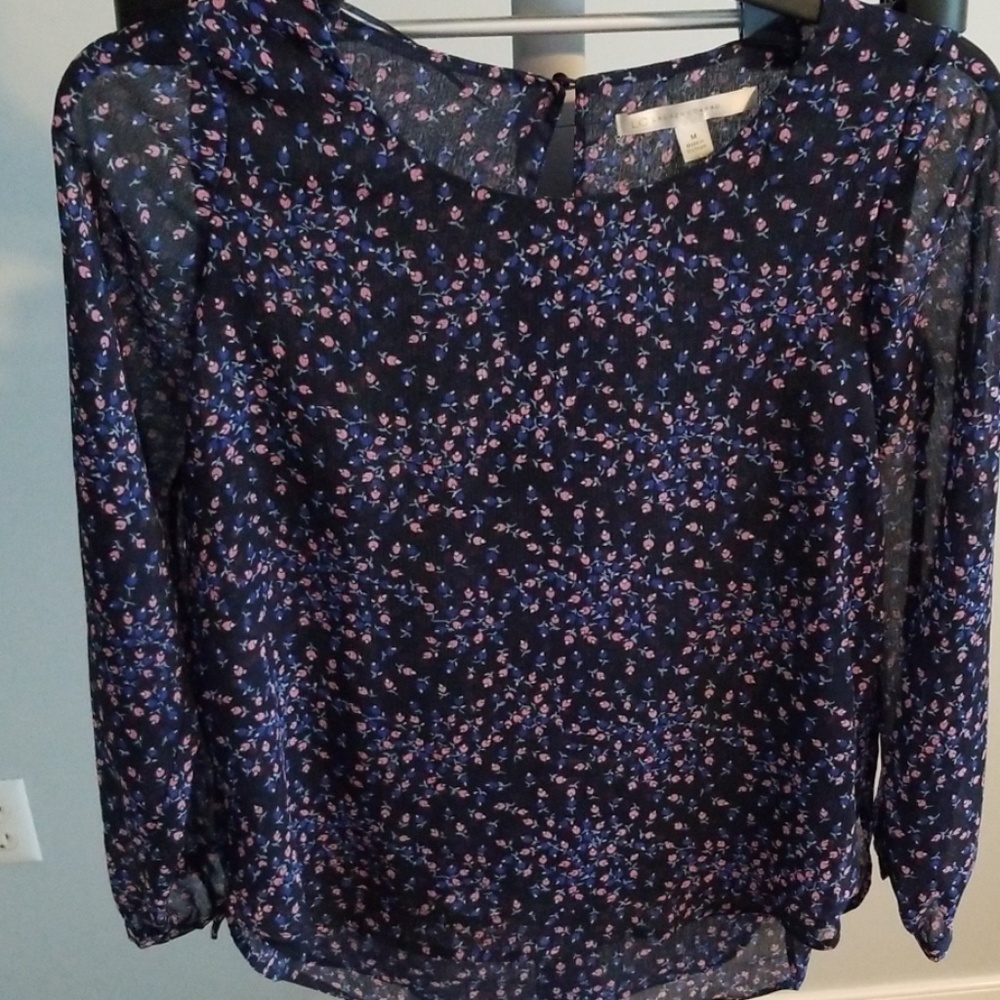 Lauren Conrad floral semi sheer top